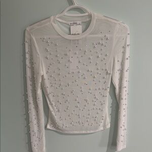 NET Mesh Beaded Long Sleeve